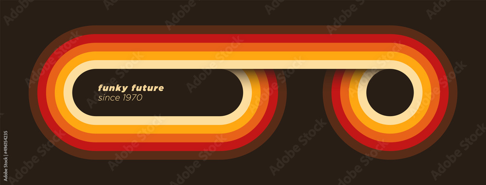 Poster minimalist abstract design in retro style with colorful lines. vector illustration.