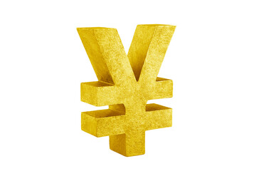 Fototapeta premium Golden yen symbol isolated on white background