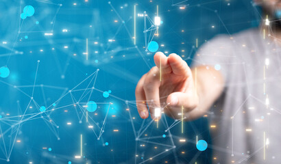 Communication technology for internet business. Global world network and telecommunication