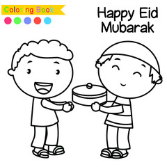 Islamic coloring worksheet. Islamic religion items coloring book. Vector illustrations.