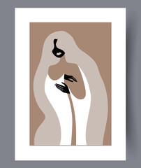 Scandinavian abstract vector print set.