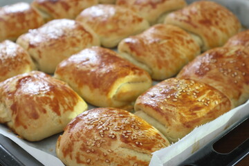 breakfast bakery cooking cake muffin with tray