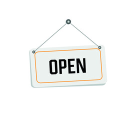 Business open sign. Shop door signs boards