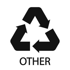 OTHER 07 recycling code symbol. Plastic recycling vector polyethylene sign.