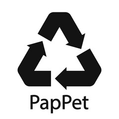 Paper (cardboard). Recycling codes 81 PapPet. Composite materials sign. Vector illustration