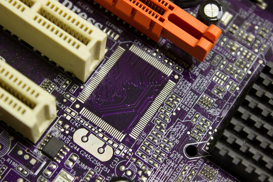 Sochi, Russia - March 28 2022:The crisis in the production of semiconductor components. Shortage of electronic chips. Lack of electronic components for the production of equipment.