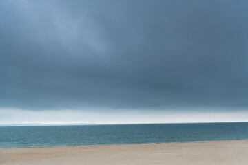 Dark cloudy sky above the sea