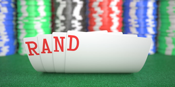 Playing cards with rand text. 3d rendering