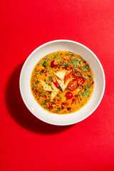 hot thai soup, top view