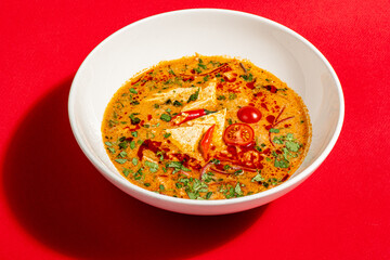 hot thai soup, top view