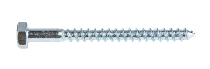 metal bolt screw self-tapping screw isolated on white background - obrazy, fototapety, plakaty