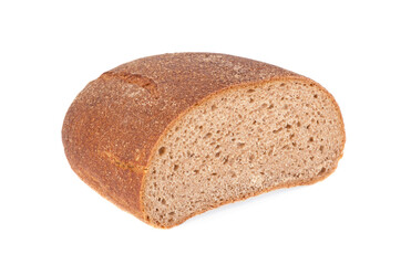 Tasty sliced rye bread isolated on white background