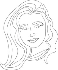 Fashion abstract one line drawing. beauty woman portrait minimalist style fashion print