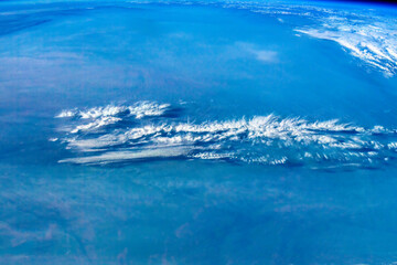 beautiful cloud formations in planet earth. digital enhancement. elements by nasa