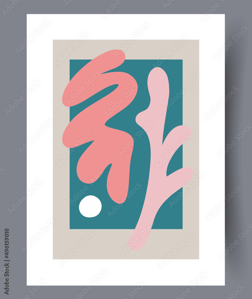 Wall mural scandinavian abstract vector print set.