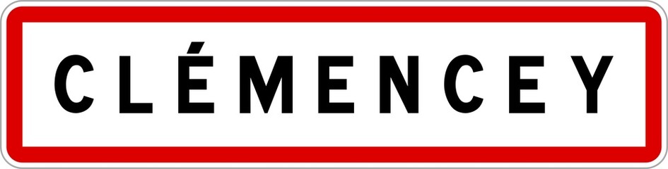 Panneau entrée ville agglomération Clémencey / Town entrance sign Clémencey