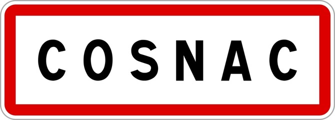 Panneau entrée ville agglomération Cosnac / Town entrance sign Cosnac