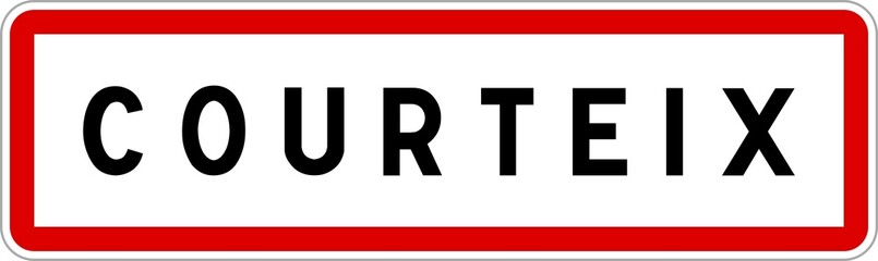 Fototapeta premium Panneau entrée ville agglomération Courteix / Town entrance sign Courteix
