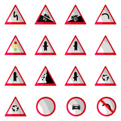 Traffic Signs Rectangular and Round Illustration 