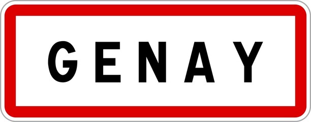 Panneau entrée ville agglomération Genay / Town entrance sign Genay