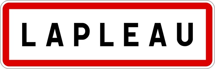 Panneau entrée ville agglomération Lapleau / Town entrance sign Lapleau