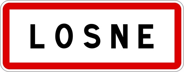 Panneau entrée ville agglomération Losne / Town entrance sign Losne
