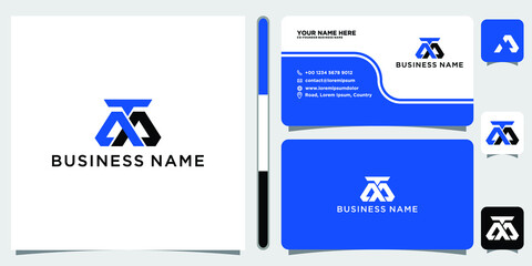 letter MT design logo template and business card design - obrazy, fototapety, plakaty