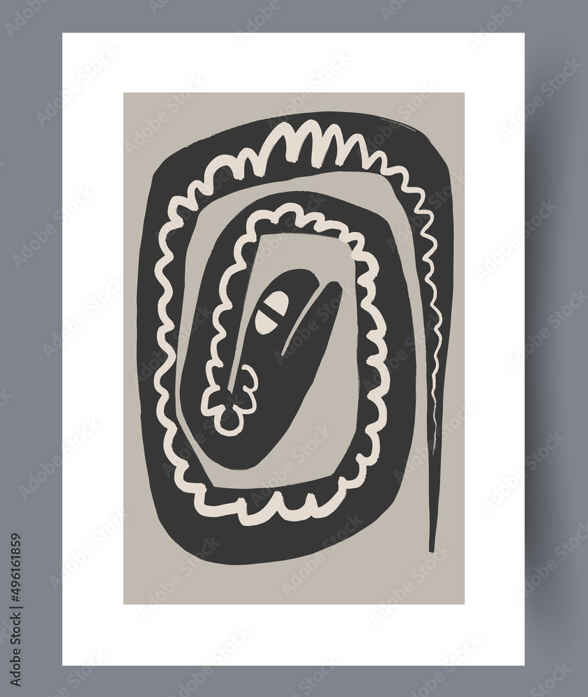 Wall mural scandinavian abstract vector print set.