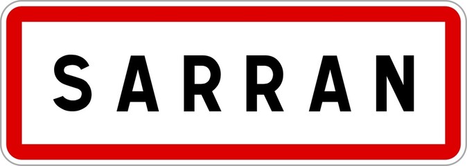 Panneau entrée ville agglomération Sarran / Town entrance sign Sarran