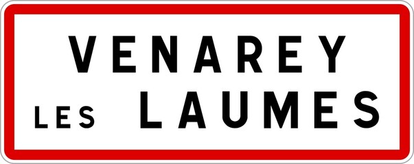 Panneau entrée ville agglomération Venarey-les-Laumes / Town entrance sign Venarey-les-Laumes