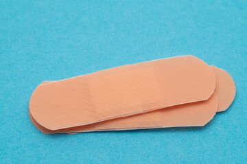 medical plaster on a blue background