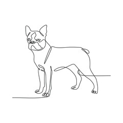 Continuous One Line Drawing of a Dog