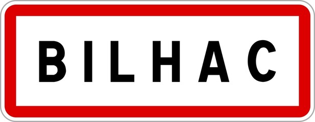 Panneau entrée ville agglomération Bilhac / Town entrance sign Bilhac