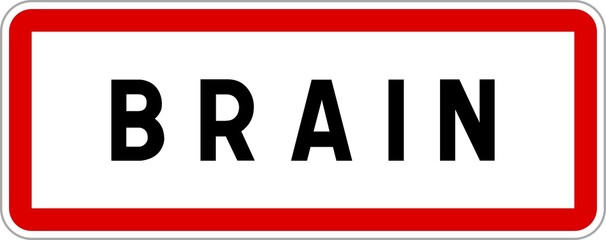 Panneau entrée ville agglomération Brain / Town entrance sign Brain