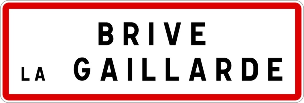Panneau entr&eacute;e ville agglom&eacute;ration Brive-la-Gaillarde / Town entrance sign Brive-la-Gaillarde