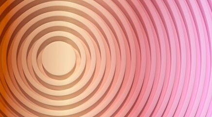 3D rendering. Volumetric rings of peach-pink color with soft gradient. Wallpaper, advertising, background for the site, calendar, business cards, business concept.				
