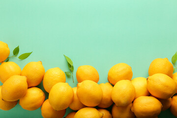 Many lemons, top view