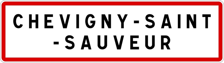 Panneau entrée ville agglomération Chevigny-Saint-Sauveur / Town entrance sign Chevigny-Saint-Sauveur