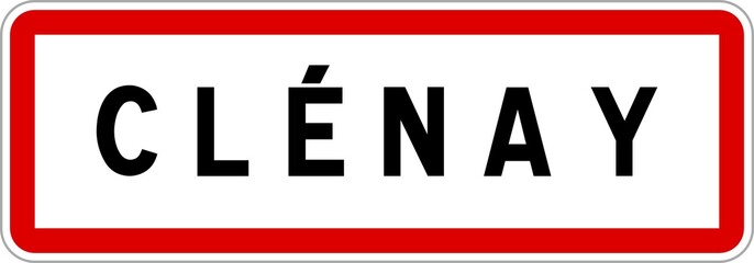 Panneau entrée ville agglomération Clénay / Town entrance sign Clénay