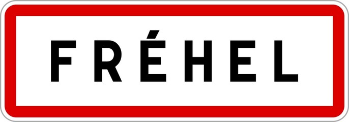 Panneau entrée ville agglomération Fréhel / Town entrance sign Fréhel