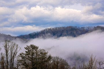 Obraz na płótnie Canvas Morning Cloud Cover in North Carolina