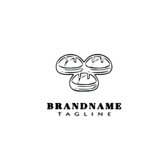 bread cartoon logo icon design template black isolated flat illustration
