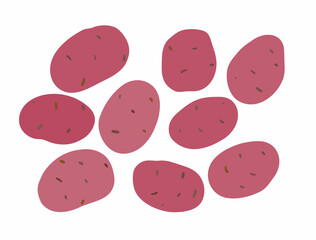 potatoes vegetable isolated vector set