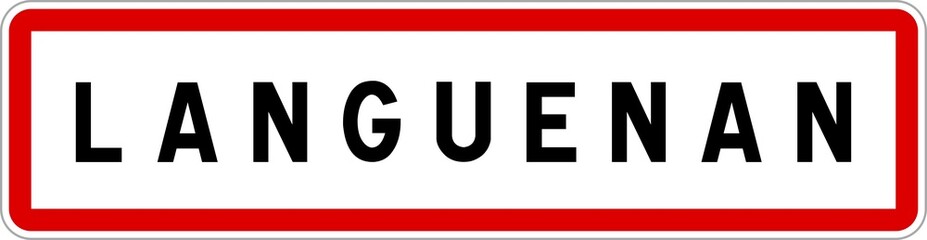 Panneau entrée ville agglomération Languenan / Town entrance sign Languenan