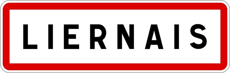Panneau entrée ville agglomération Liernais / Town entrance sign Liernais