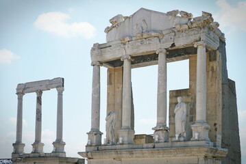 Remainings of Ancient Roman theatre of Philippopolis in Plovdiv, Bulgaria