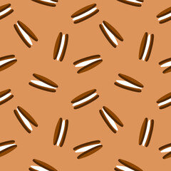 brown cream cookies seamless background