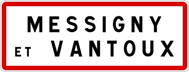 Panneau entrée ville agglomération Messigny-et-Vantoux / Town entrance sign Messigny-et-Vantoux