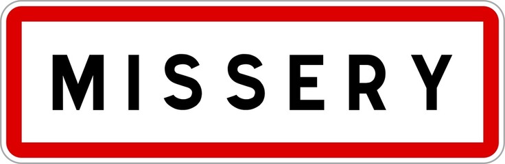 Panneau entrée ville agglomération Missery / Town entrance sign Missery