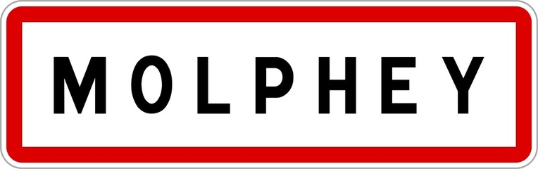 Panneau entrée ville agglomération Molphey / Town entrance sign Molphey